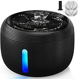 SIBAYS Fontanella per Gatti - 3.5L Fontana per Gatti con Pompa 25dB Ultra Silenziosa & Finestra a LED - Fontanella per Cani con 2 Filtri a Carbone Attivo, Senza BPA, Filtrazione Profonda, FS77 (BK)