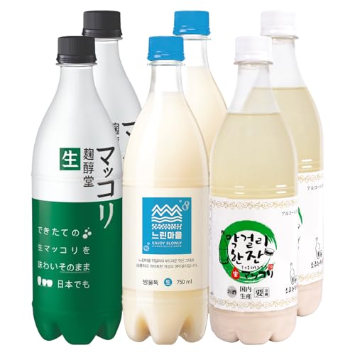 生マッコリ 飲み比べ 6本（3種×各2本）【ヌリンマウル バンウルトック・麹醇堂（クッスンダン）・ハンザン】