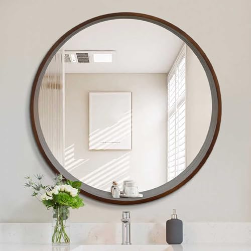 Miroir de salle de bain irrégulier en bois HD pour coiffeuse et chambre - 7