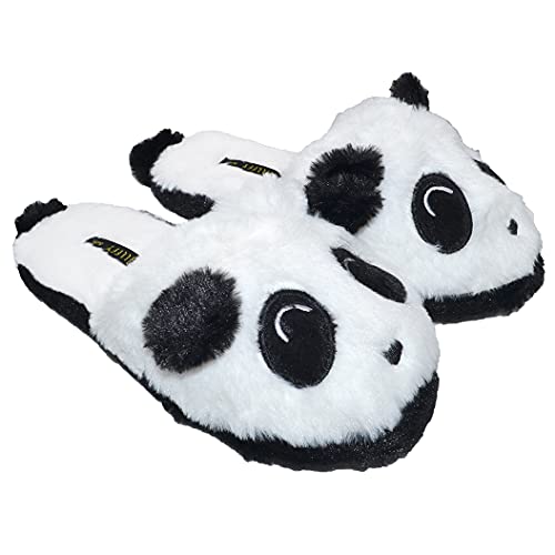 Pantoufles de panda en peluche | Pantoufles en peluche mignon ours en peluche | Chaussures de maison de petit ami en peluche d'animaux | Chaussons cadeaux Fluffy Boys(36-37 EU, Panda) Cover