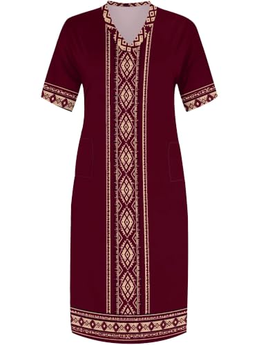 Image of PinkPatty Women's Oversize V Neck Short Sleeve Maxi Dress with Pockets