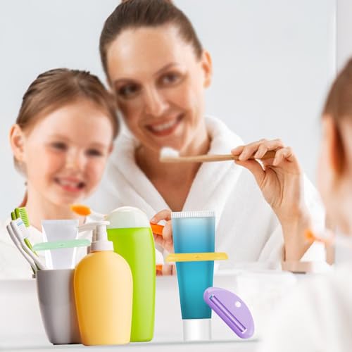 4pcs toothpaste squeezerplastic toothpaste tube squeezer toothpaste dispenser hanging toothpaste clip toothpaste holder for bathroomsuitable for toothpaste cream cosmetics and paintcolorful