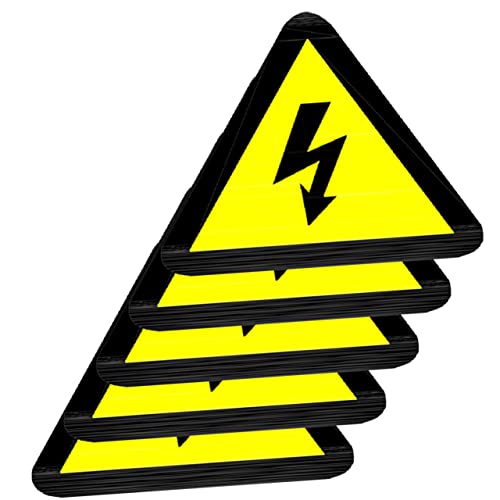 Autocollants d'avertissement de chocs électriques jaunes IMIKEYA 50x50 mm