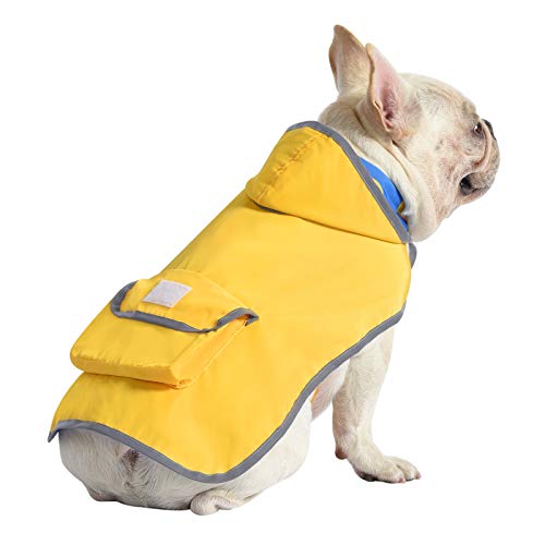 Hde Reversible Dog Raincoat Hooded Slicker Poncho Rain Coat Jacket For Small Medium Large Dogs Ducks Yellow - M #TOP6