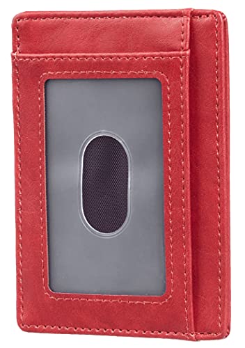 Image of Travelambo Slim Wallet Front Pocket Minimalist Leather RFID Blocking Medium Size