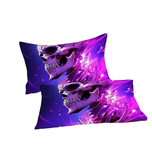 Housse de couette crâne violet La Terreur imprimé 3D King Size