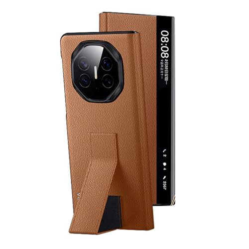 HAMEILU �K�p�Ώ�Huawei Mate Xts�p�{�v�P�[�X�A�X�}�[�g�T�C�h�E�B���h�E�t���b�v�t�H���J�o�[�A�܂肽���ݎ����X�g�X�g���b�v�t���L�b�N�X�^���h�t�H���I�A�S�ʏՌ��z���P�[�X�V�F��,�u���E��,Mate XTs