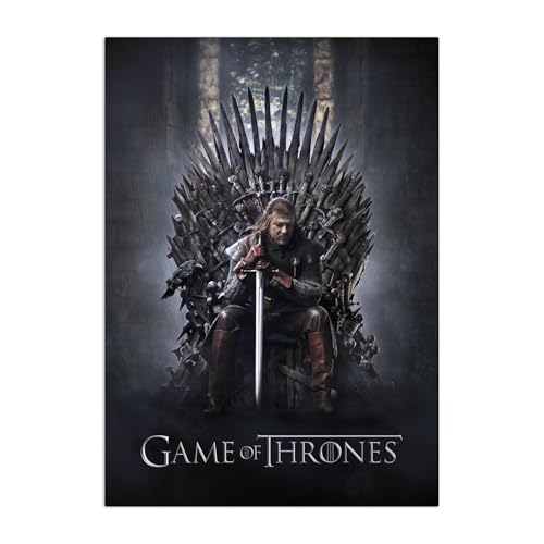 Displate Offiziell Game of Thrones MetallPoster Magnetische Befestigung Inklusive Lizenziert Bilder Hochwertiges Poster Season 1 Key Arts - Eddard Ned Stark 45 cm x 32 cm
