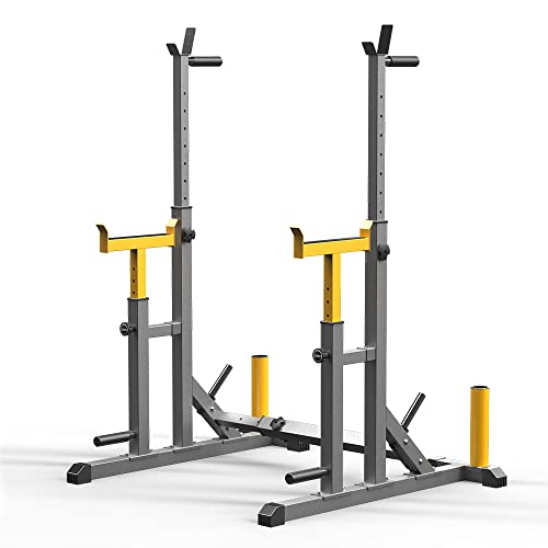 Adjustable Squat Rack,Multi-Function Barbell Rack for Weight Lifting and Home Gym Fitness Workout Portable Squat Bench Press,Load 690LBS (K KiNGKANG)