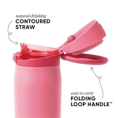 Simple Modern Mesa Loop Water Bottle with Straw | 24oz Cup Holder Friendly Insulated Stainless Steel Bottles for Travel, Sports and School | Velvet Pink