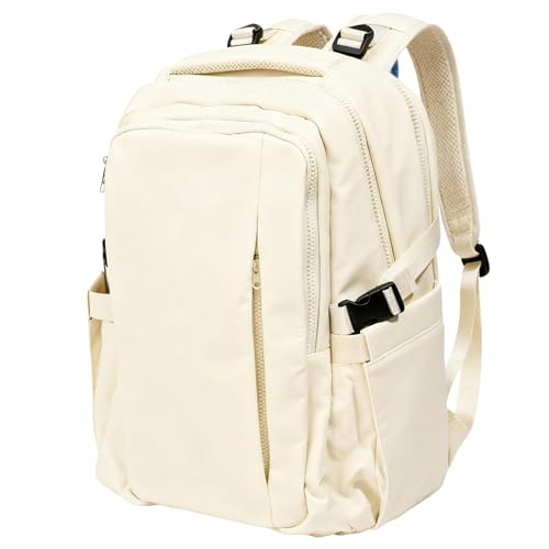 Totoiker Travel Backpack for Women Men Carry on Backpack, Airline Approved Large Travel Bag Flight Approved Personal item, 15.6 Inch Laptop Backpack Casual Daypack for Weekender Business Hiking-WHITE