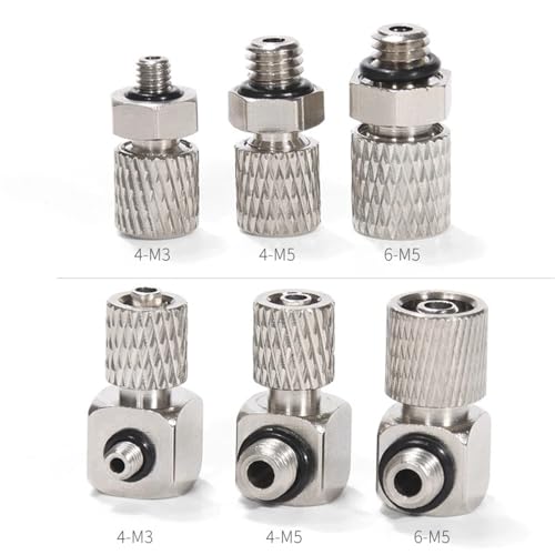 Conector de tubo neumático M6 de 6 mm con rosca pasante metálica de alta resistencia 6