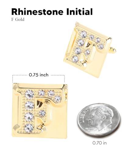 Rhinestone Initial Cuff Links: A to Z3
