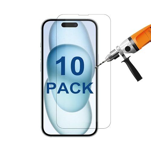 Verre trempé iPhone 15 Plus lot de 10 contre les rayures de clés et chocs