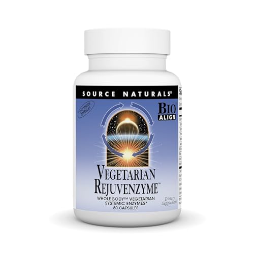 Source Naturals Vegetarian RejuvenZyme, Whole Body Vegetarian Systemic Enzymes* - 60 Capsules