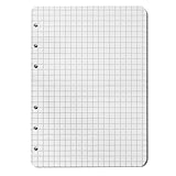  Ringbucheinlage, DIN A6 Format 105 x 148 mm, 50 Blatt Papier, kariert, weiß