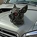 Demon Dog Car Hood Ornament, 3D Car Demon Dog Ornament, Halloween Devil Dogs Head Sculpture Resin Decorations for All Types of Cars, No Drilling Required