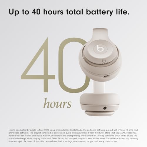 Beats Studio Pro Premium Wireless Over-Ear Headphones- Up to 40-Hour Battery Life, Active Noise Cancelling, Great for Travel & Commuting, USB-C Lossless Audio, Apple & Android Compatible - Sandstone — view 3