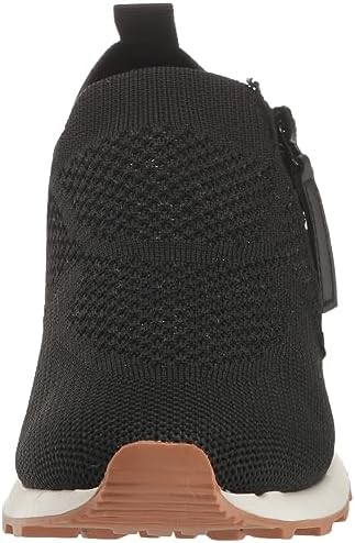 YOKI-KADE-11 Women's Knitted Side Zip Sneaker, Black, 6 M US | Image 1
