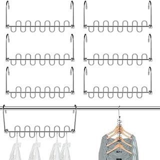6 Pack Metal Magic Clothes Hangers, Space Saving Hanger,Stainless Steel Closet Wardrobe Magic Hangers for Clothes Coat