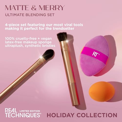 image for Real Techniques Matte & Merry Ultimate Blending 4 Piece Holiday Gift S