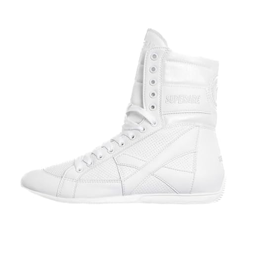 Superare Boxing Shoes – MMA Kick Boxing Pro Fighting Boots and Training Workout Shoes (Multiple Colors) White 9