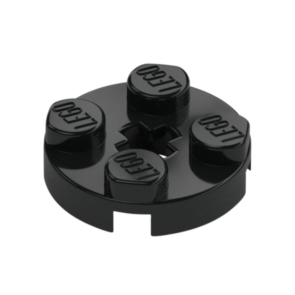 LEGO Round Plate 2 x 2 with Axle Hole, Part 4032 (Black, 10, Bricks) โ image 1