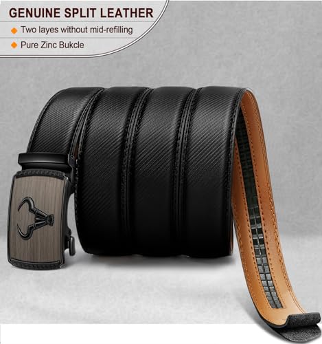 BULLIANT Men's Belt – Ratchet Leather Belt for Men Dress and Casual Pants Jeans 1 3/8"3
