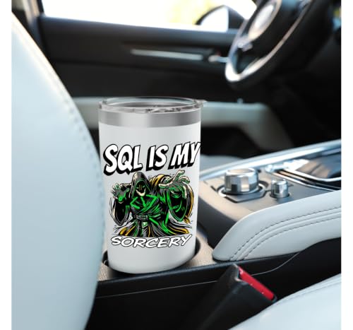 SQL Developer Sorcery Funny Database Admin Programmer Gobelet isotherme en acier inoxydable double paroi – vue 6