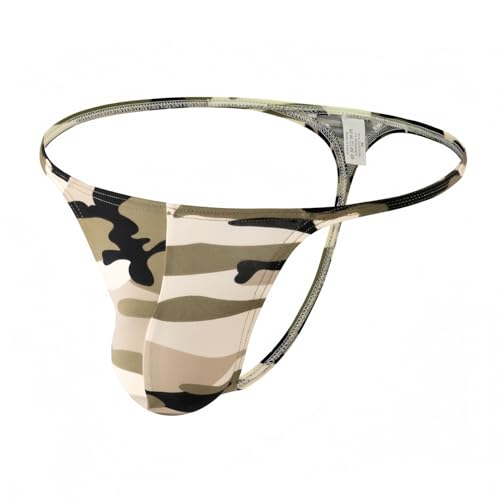 3 Pack Stunning Camo Men's Thong - Low Waist Camouflage G-String, Ultra-Slim Strap Breathable Comfort Underwear 6