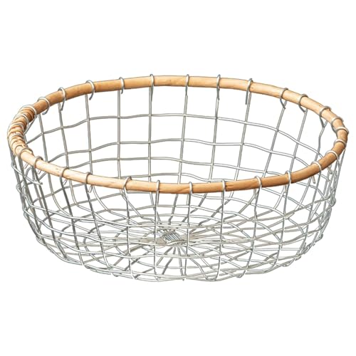 Cuenco de frutas de metal - Cuenco de frutas de 25,4 cm, cesta de almacenamiento de acero inoxidable trenzado de estilo retro | Cesta de verduras simple de alambre metálico, organizador de aperitivos