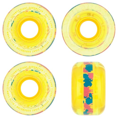 Ricta 54mm Clear Splatter Clouds Camo Yellow 78a Skateboard Wheels