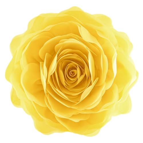Image of JWH 3D Flower Throw Pillow Covers with Insert, 14 Inch, Bright Yellow
