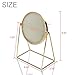 Display4top Retro Golden Makeup Mirror,Decorative Vanity Mirror 360° Rotation Metal Cosmetic Mirror Round Beauty Mirror