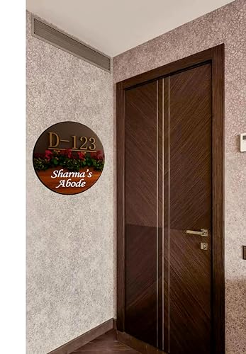Image of Acrylic House Name Plate Customized Personalized For Home Outdoor Family Glass Outside Office House Decor Bungalow Door (30x30cm)
