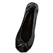Womems flats Foldable with EXPANDABLE TOTE Bag - Ballet Flats Shoes Prom Wedding Bride Bridal Bridesmaid Shoes - Expandable Tote Bag for Carrying High Heels - Fancy Ballerina BLACK Portable Travel Shoes Slippers for Women and Girls - Comfort Guaranteed (Large = 8.5 up to 9.5)