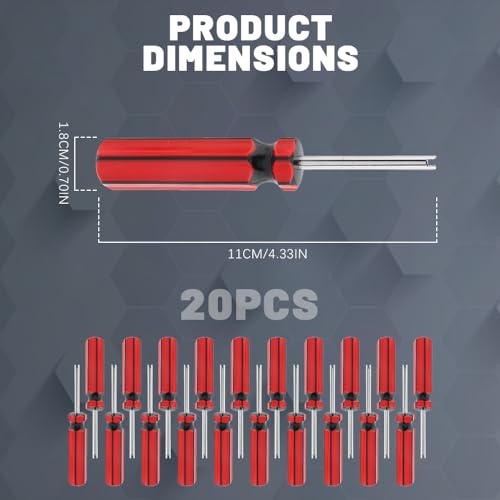 Image of 20PCS Car Valve Core Removal Tool, 6523339 Vehicle Screwdriver Valve Stem Core Remover, Universal Car Accessories Tire Repair Install Tool for SUV, Truck, Motorcycle