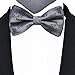 GUSLESON Paisley Dark Grey Bow Tie for Men Pre-Tied Adjustable Bowties for Wedding Business (0496-02)