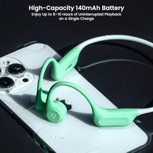 Image of Concept Kart SHEYIN X7 Air Bone Conduction Headphones, IPX8 Waterproof Open Ear Bluetooth Swimming Sports Earphones with AI ENC Mic, 10H Battery (Without Memory Card, Black)