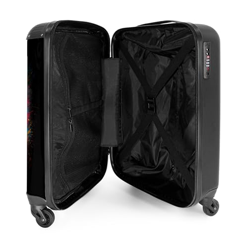 NoBoringSuitcases.com Valise Cabine Rigide 55x35x25cm - Bagages Voyage, Suitcase Roulette, Petite Valise (Manette - Multicolore) – vue 4