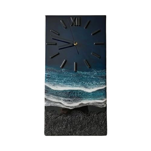 Resin Wall Clock for Living Room Bedroom Office Decorative Silent Non Ticking Wall Clock Modern Home Decor Gift Item for Home Housewarming Wedding Anniversary, 12 Inches - Design 13-image-24