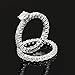 Epinki Fashion Ring Women 9K White Gold Stackable 2 Ring Set with Round Moissanite Wedding Bands Size 5