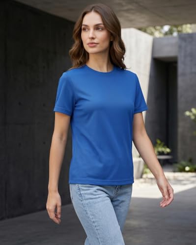 Image of NOBERO 100% Cotton T-Shirts for Women Stylish | Regular Fit | Solid T Shirts for Women 180 GSM Combed Cotton | Crew Neck Half Sleeve