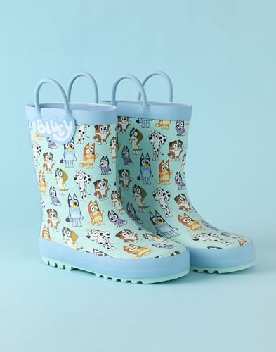 Bluey Unisex Kids Light Blue Character Print Storm Boots with Handles Merch2