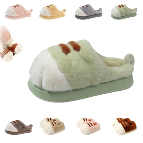 Cat Paw Slippers,funny cat paw shoes for indoor，Cute Funny 3D Cat Paw Cartoon Closed Back Slipper Fluffy Warm