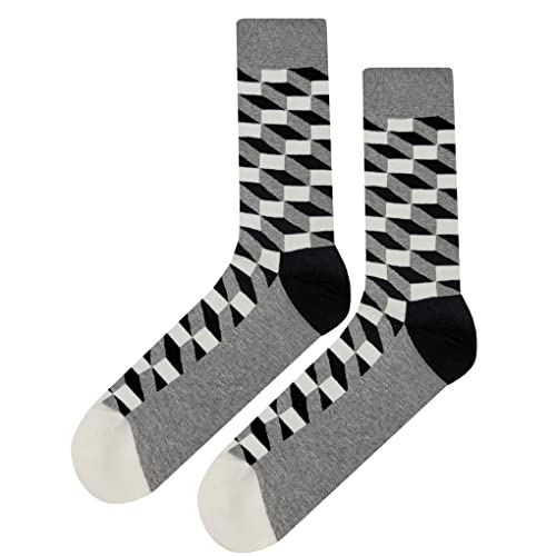 Diamond Dress Socks Funny Novelty Crazy Fun Design Men Size 8-12 Cotton Casual Crew Colorful Funky Gift for Men
