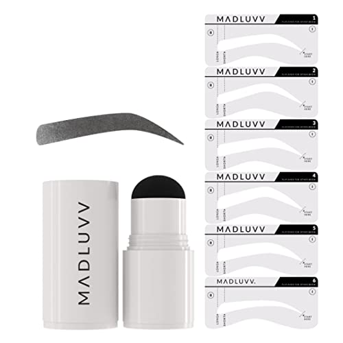 MADLUVV 1-Step Brow Stamp + Shaping Kit… (Nearly Black)