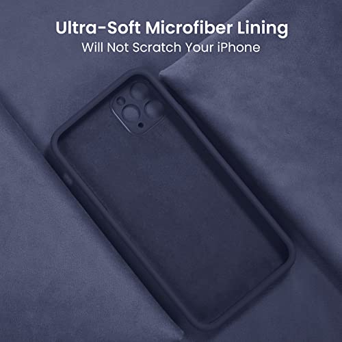Image of FireNova Designed for iPhone 13 Pro Case, Silicone Upgraded [Camera Protection] Phone Case, Soft Anti-Scratch Microfiber Lining Inside, 6.1 inch, Navy Blue