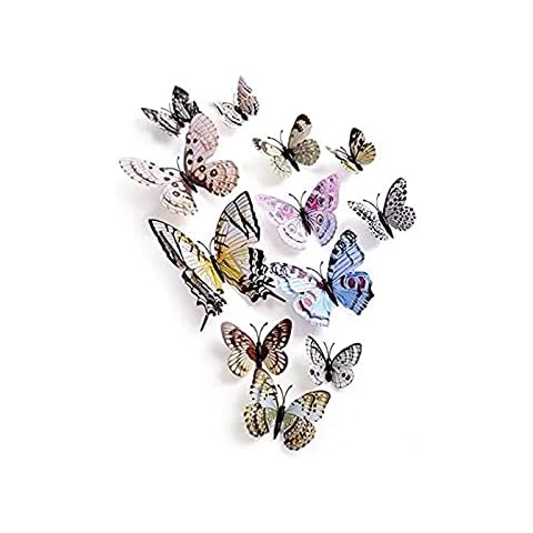 12Pcs/Set 3D Butterfly Stickers Card Making Stickers Wall Stickers 3D Crafts Butterflies (1) Cover