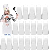 Ecoofor Juego de 24 delantales y sombrero de chef para niños, delantales con bolsillo, delantal de chef y sombreros para niños y niñas, cocina, hornear, pintura (5-12 años